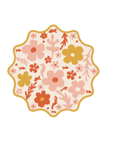 Set de table rond fleuri rigide – dessous de table décoratif 35 cm