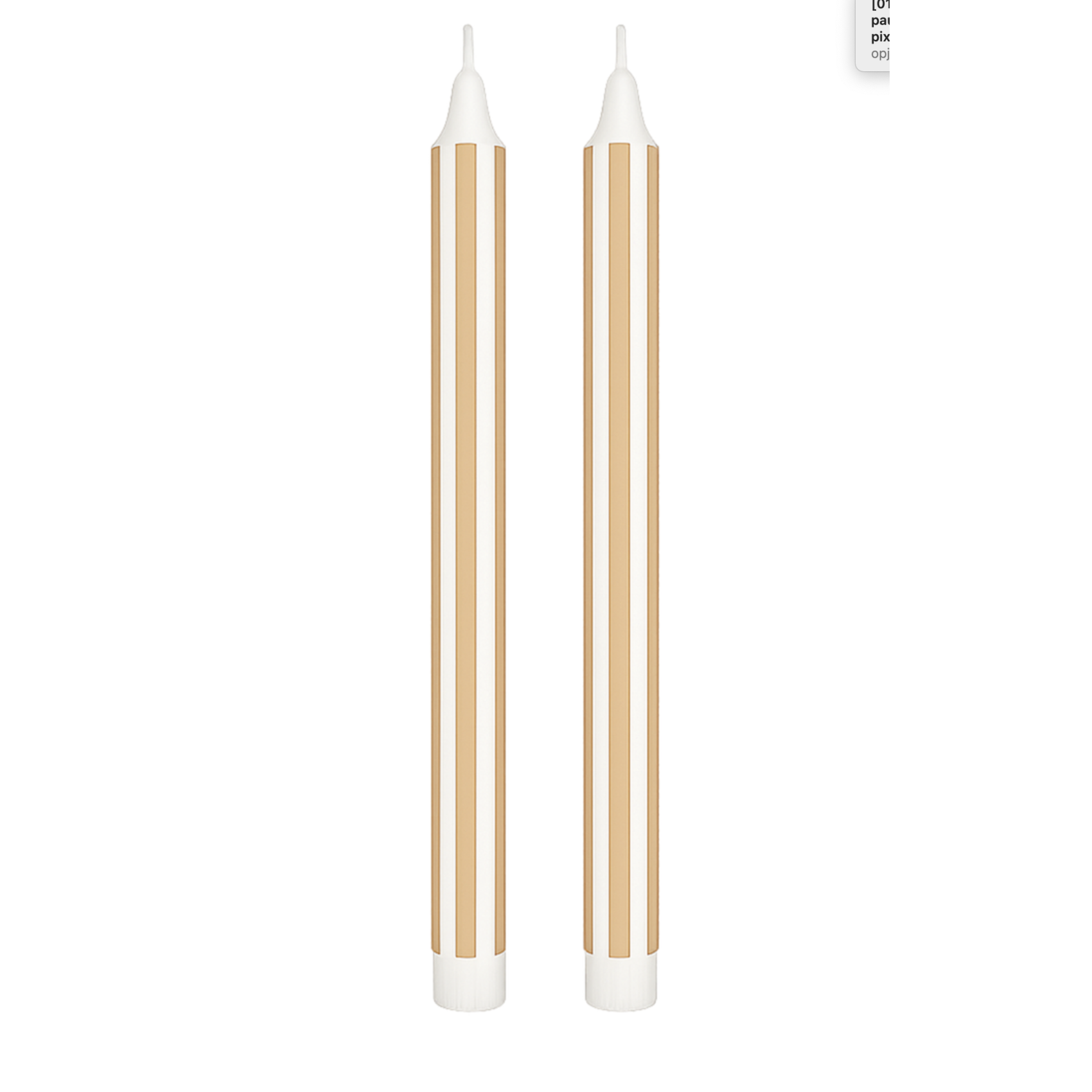 Bougies décoratives rayées beige sable lot de 2