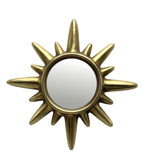 Miroir soleil doré mural décoration vintage chic