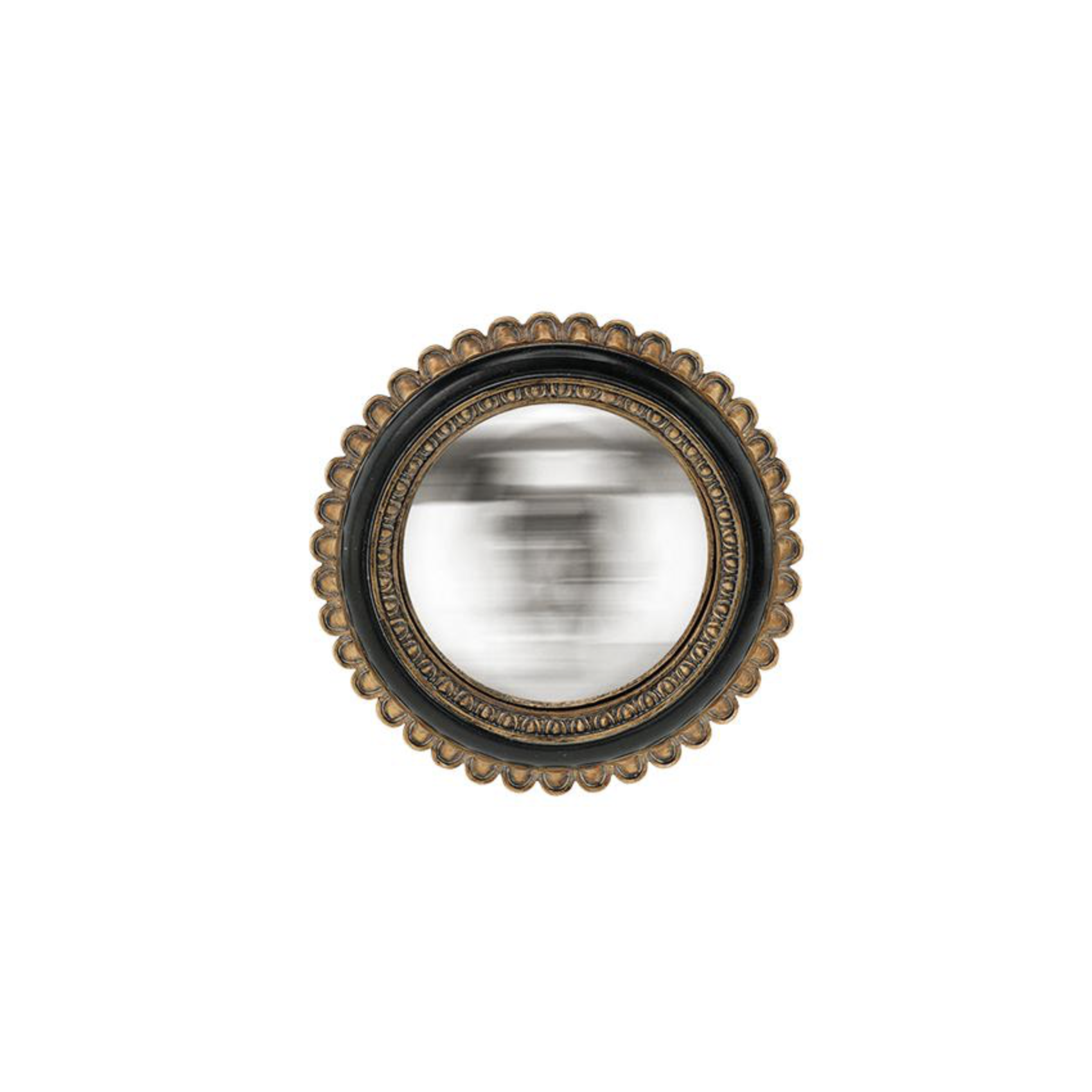 Miroir convexe fleur noir et doré décoration murale vintage