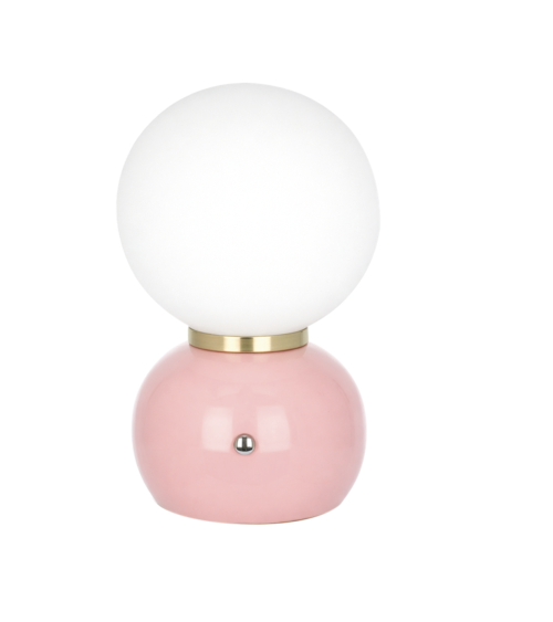Lampe sans fil rechargeable rose design boule pour chambre ou salon
