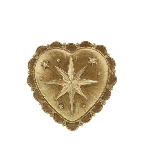 Ex-voto cœur étoile doré décoration murale bohème chic
