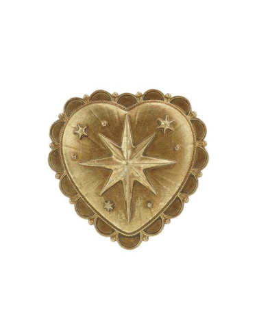 Ex-voto cœur étoile doré décoration murale bohème chic