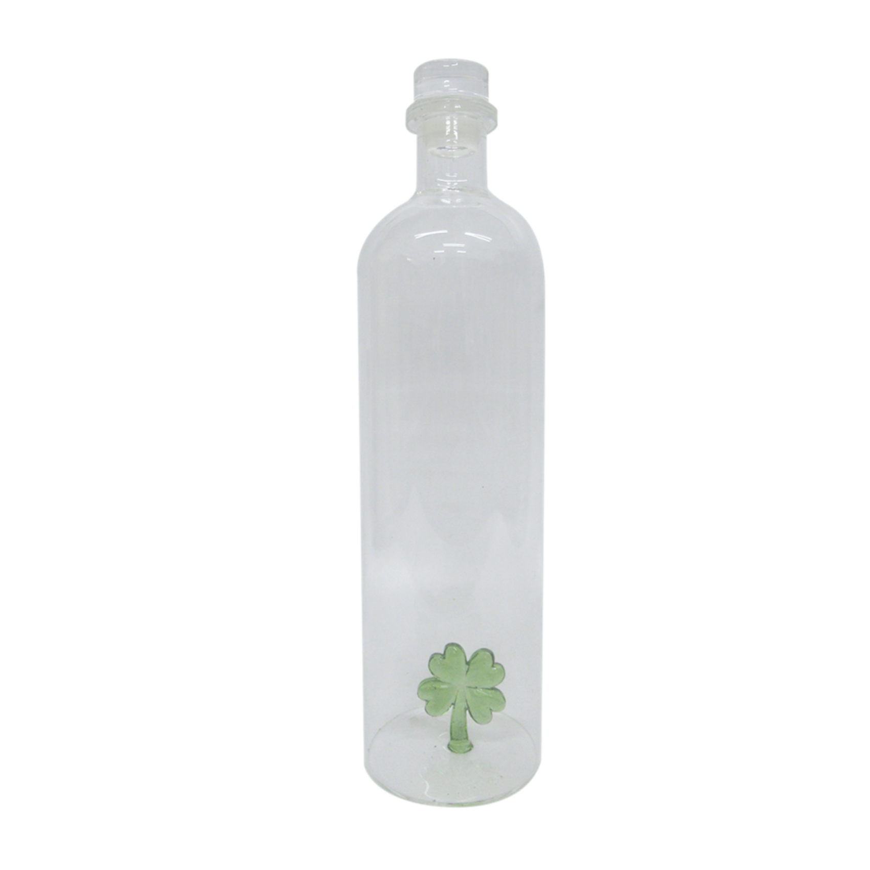 Bouteille décorative en verre borosilicate avec symbole porte-bonheur