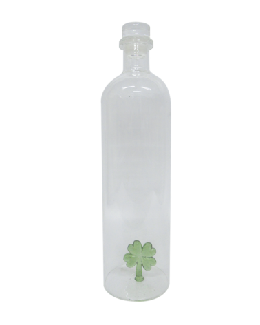 Bouteille décorative en verre borosilicate avec symbole porte-bonheur