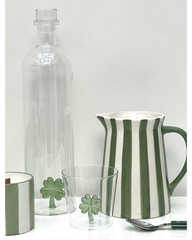 Bouteille décorative en verre avec trèfle porte-bonheur