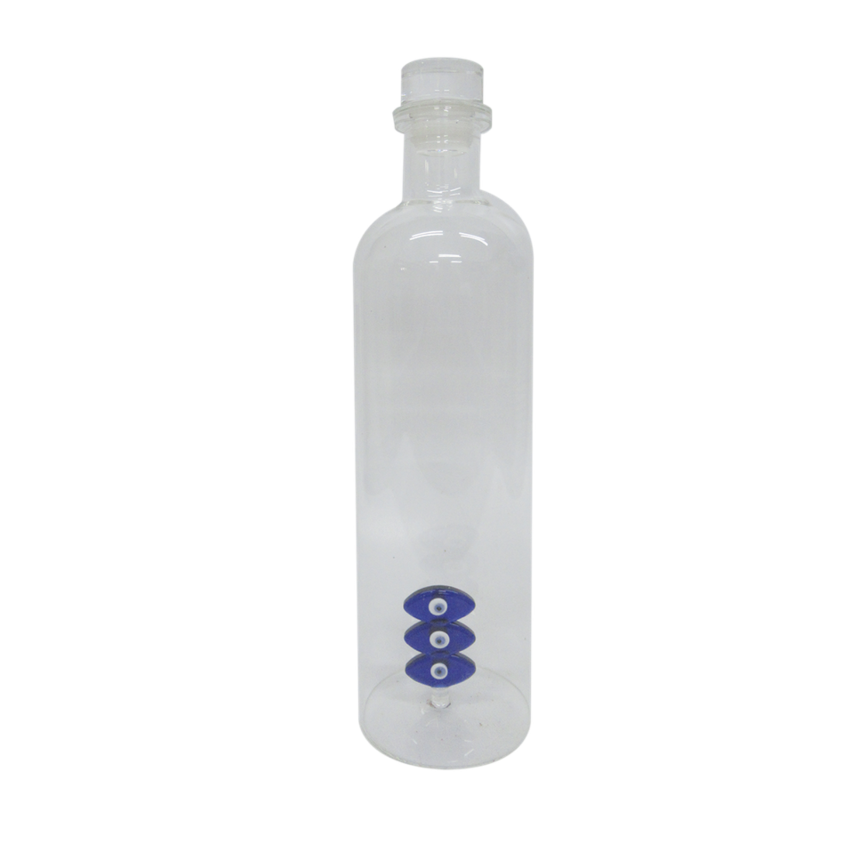 Bouteille décorative en verre avec œil protecteur bleu