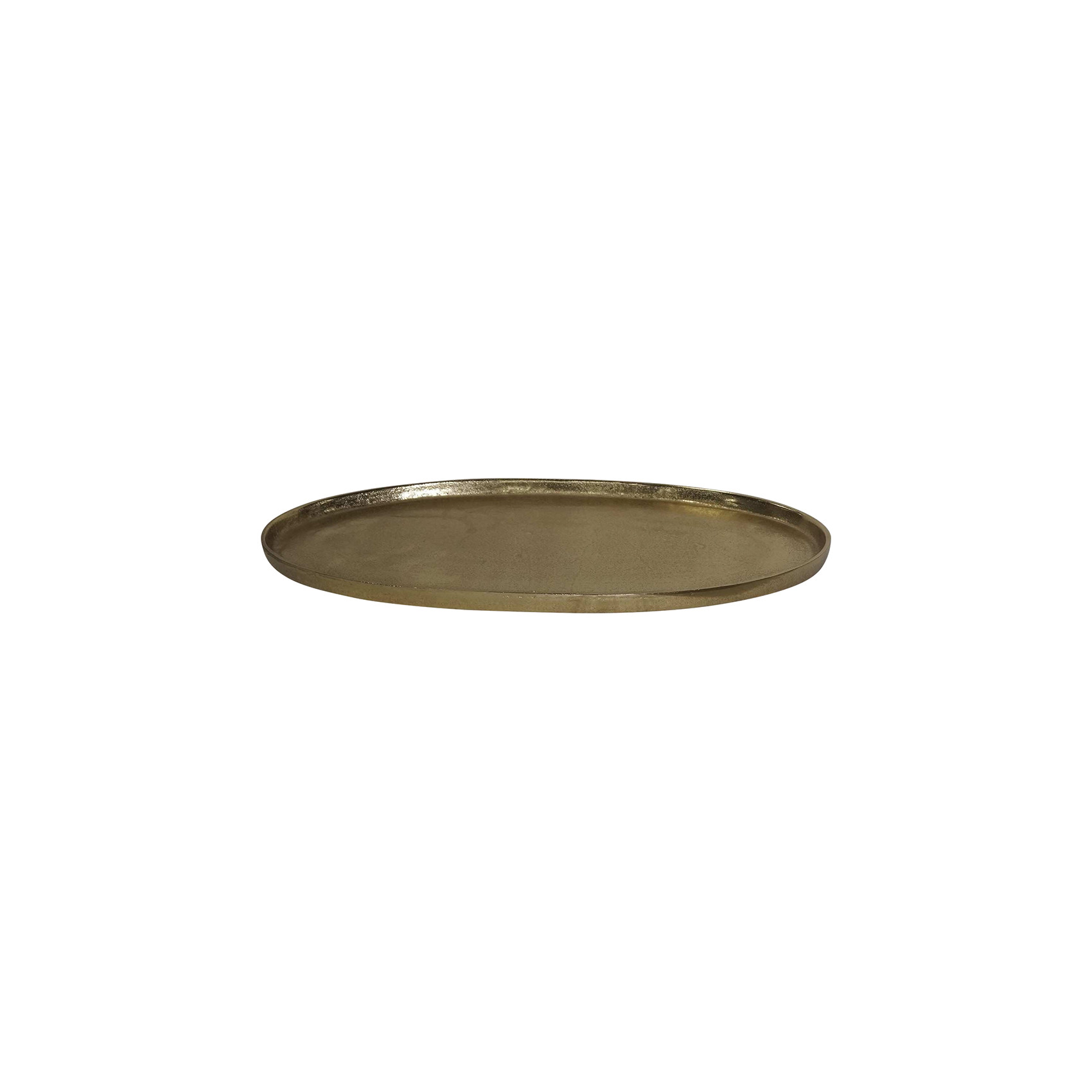 Grand plateau ovale en métal doré 57 cm