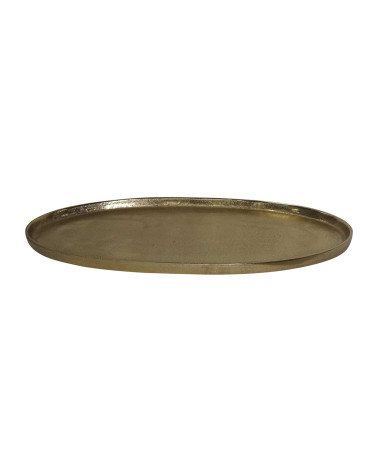 Grand plateau ovale en métal doré 57 cm – Plateau décoratif élégant
