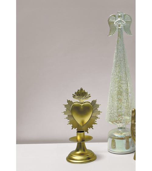 Bougeoir ex-voto doré cœur sacré en décoration intérieure