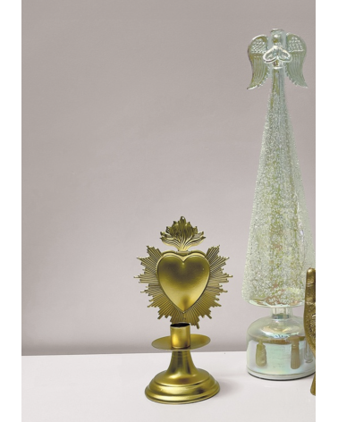 Bougeoir ex-voto doré cœur sacré en décoration intérieure