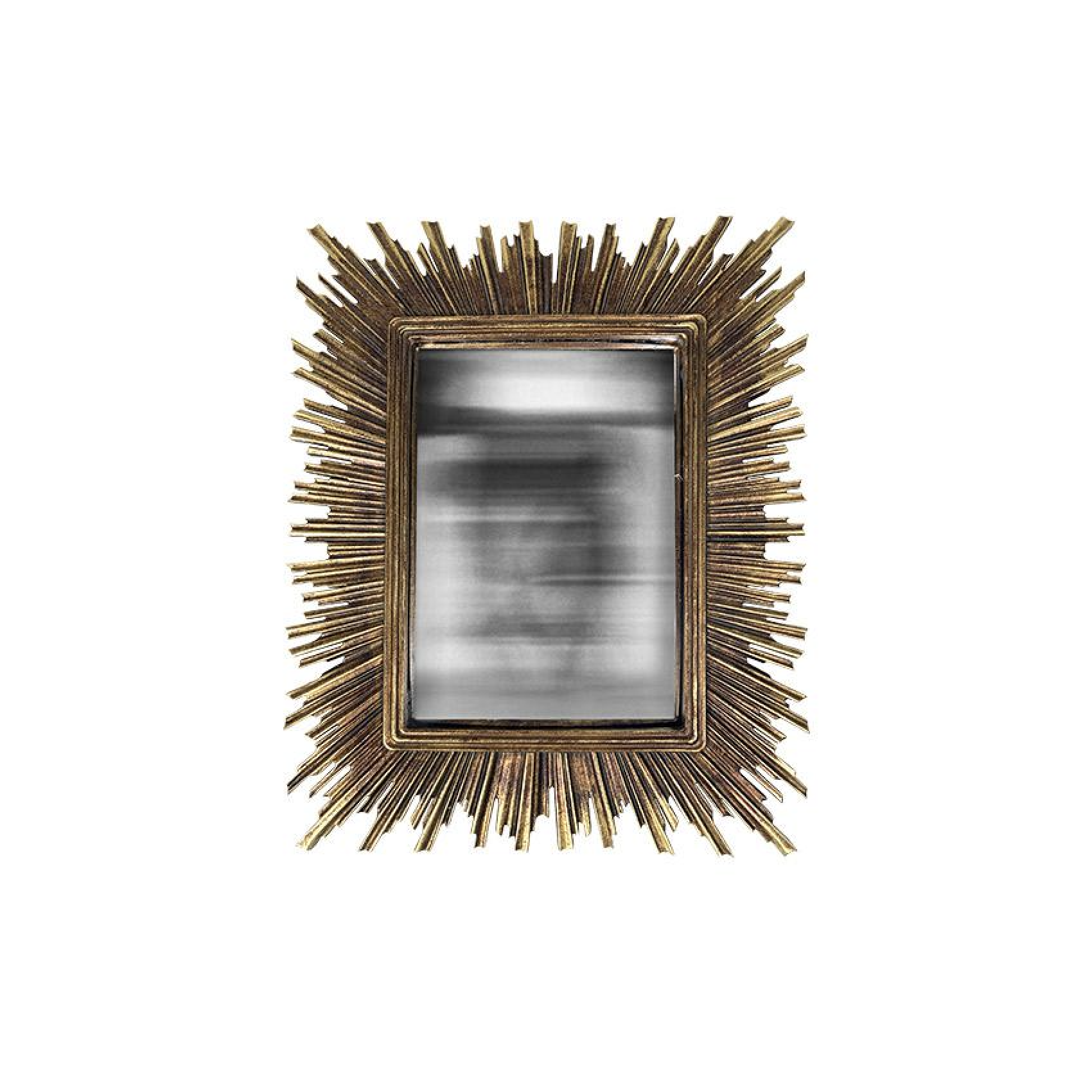 Miroir convexe soleil rectangulaire doré décoration murale