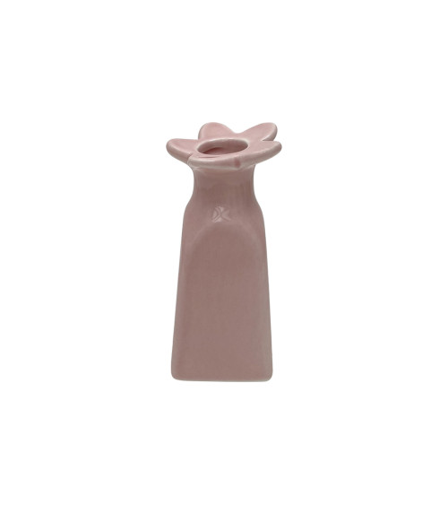 Soliflore fleur en porcelaine rose – petit vase décoratif