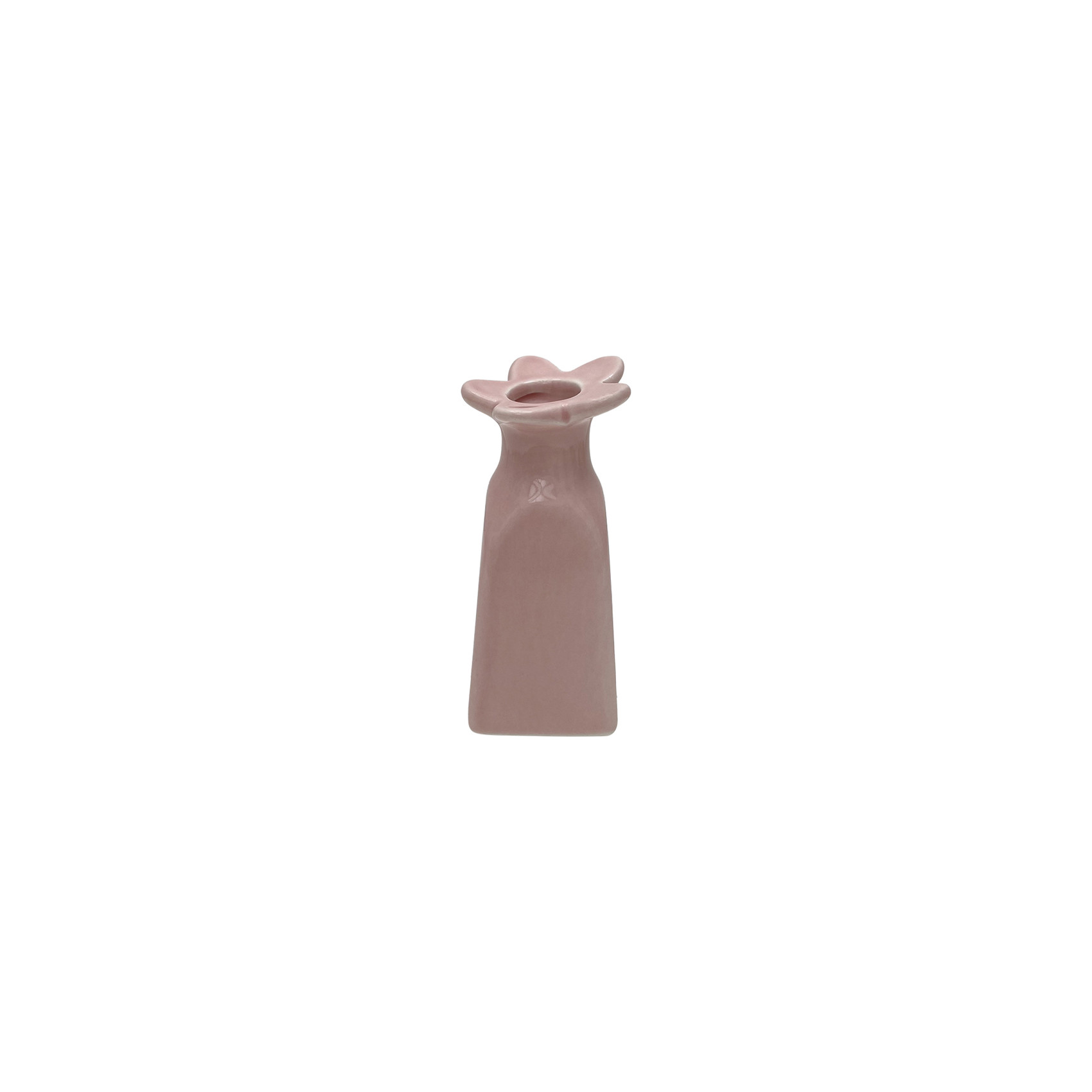 Soliflore fleur en porcelaine rose – petit vase décoratif