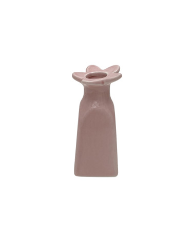 Soliflore fleur en porcelaine rose – petit vase décoratif