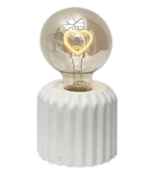 Mini lampe décorative LED cœur blanche à piles