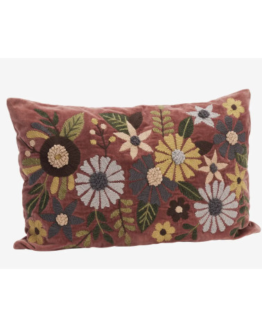 ousse de coussin fleurie en velours brodé – esprit bohème