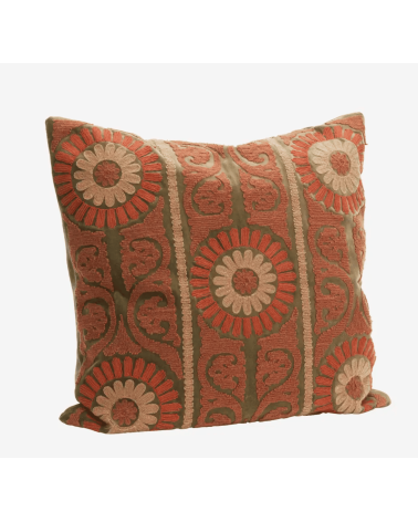 Housse de coussin Suzani en velours brodé – motifs bohèmes