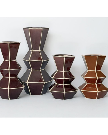 Vase géométrique en grès émaillé – Petit modèle