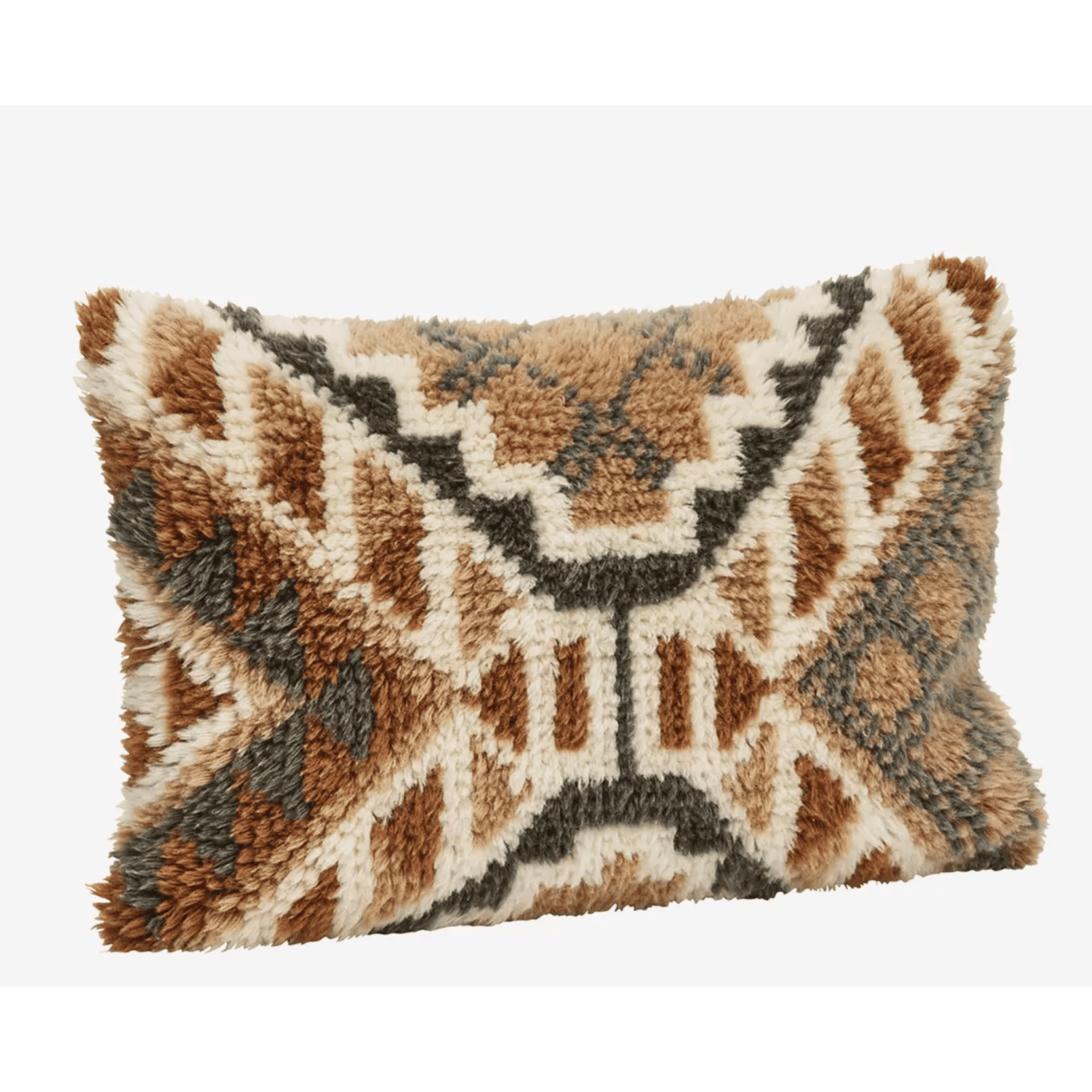 Housse de coussin en laine tissée main motif kilim