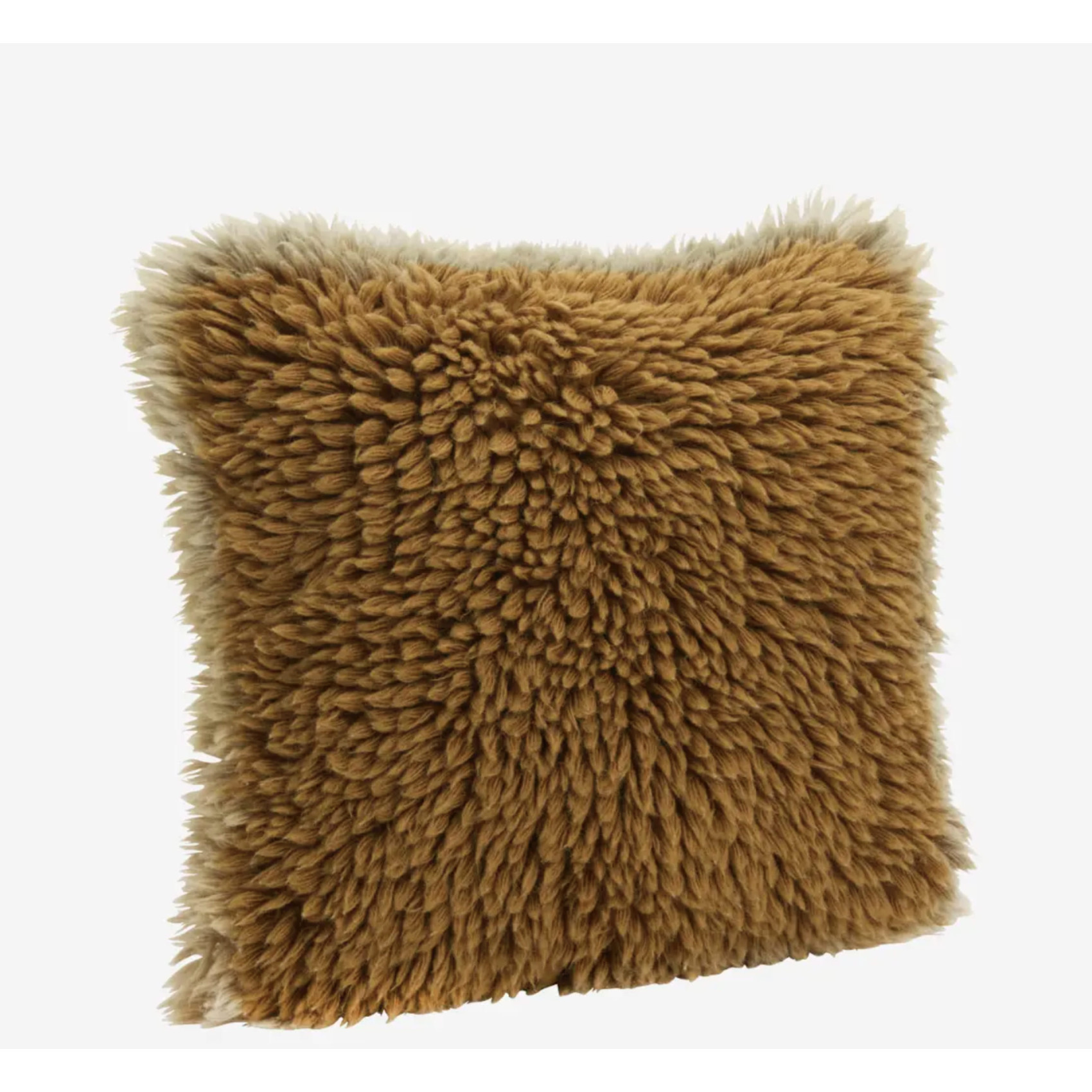 Housse de coussin en laine moutarde tissée main 40x40 cm