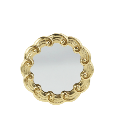 Petit miroir doré à volutes 12,8 cm