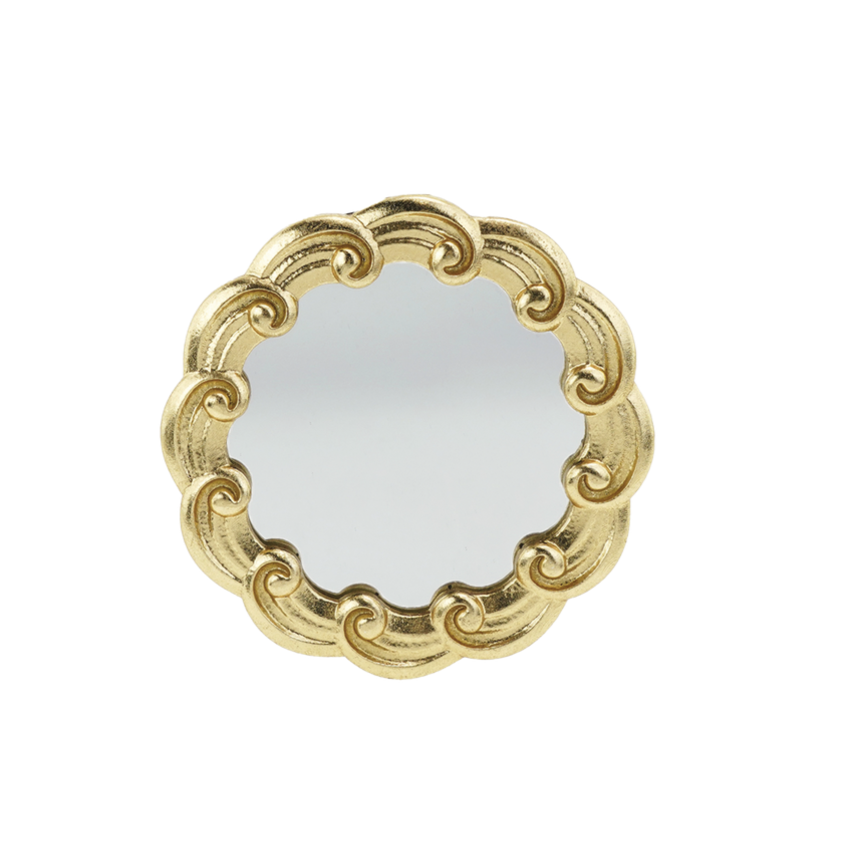 Petit miroir doré à volutes 12,8 cm