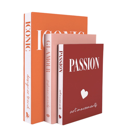 Set de 3 boîtes livres décoratives Iconic Glamour et Passion