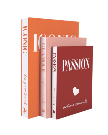 Set de 3 boîtes livres décoratives Iconic Glamour et Passion