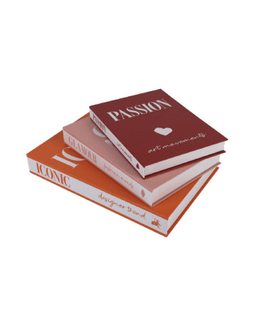 Set de 3 boîtes livres décoratives Iconic, Glamour & Passion