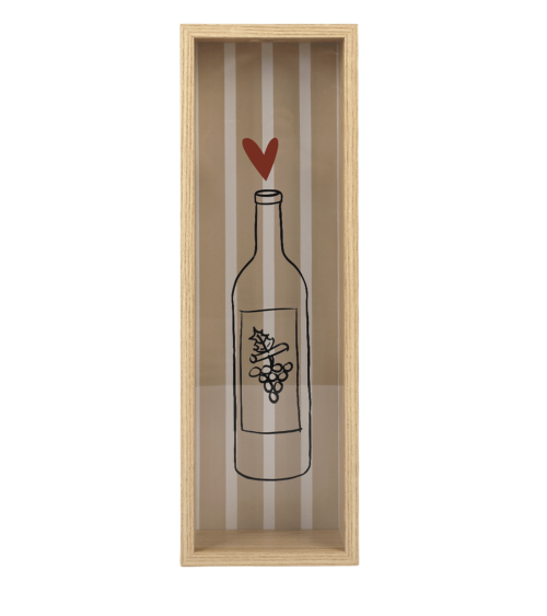 Cadre collecteur de bouchons de vin avec cœur rouge