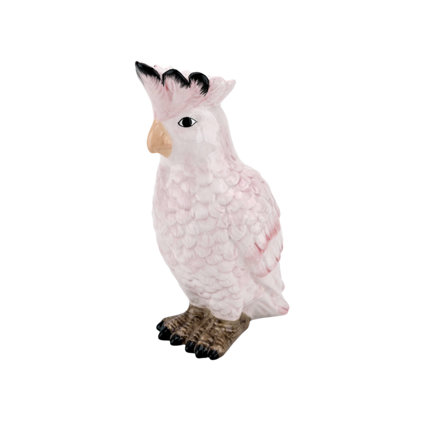 Vase cacatoès en céramique rose décoration animalière