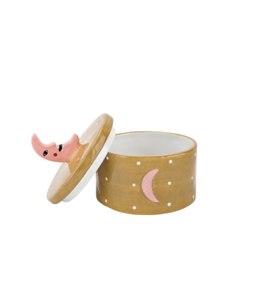 Boîte lune en céramique ouverte pour ranger des bijoux