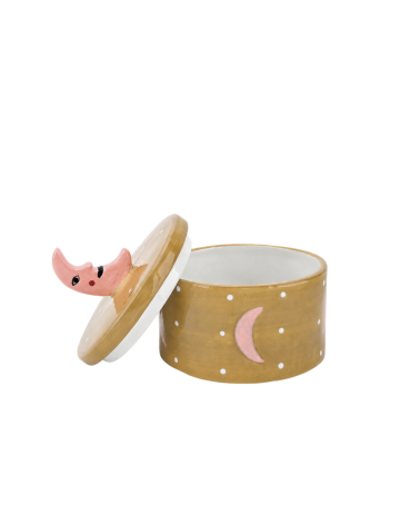 Boîte lune en céramique ouverte pour ranger des bijoux