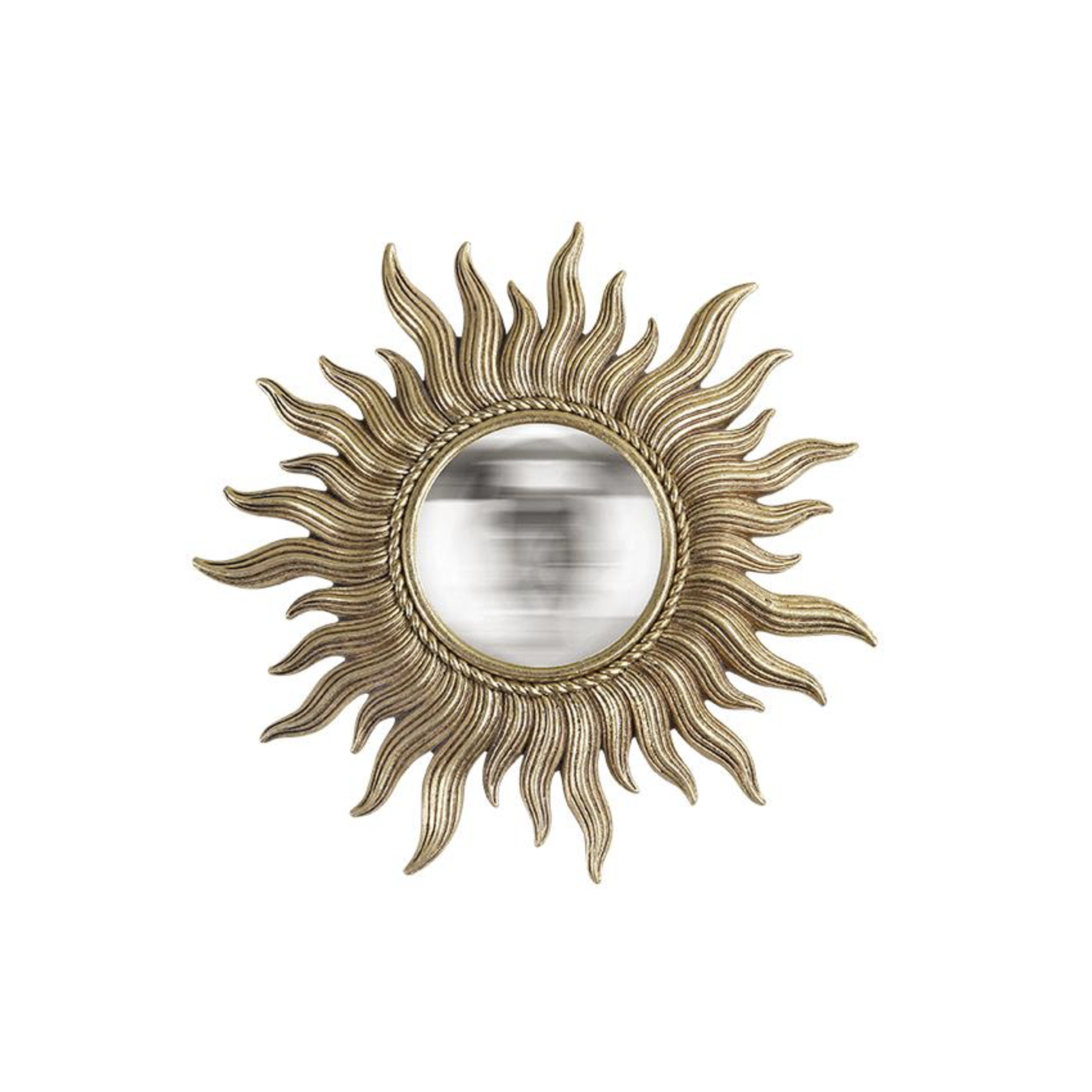 Petit miroir sorcière soleil doré convexe 14,8 cm