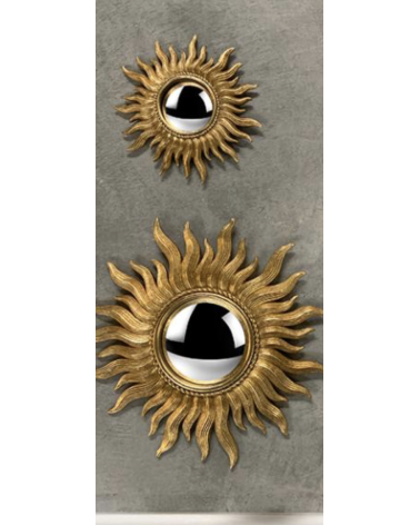 Petit miroir sorcière soleil doré – Convexe 14,8 cm