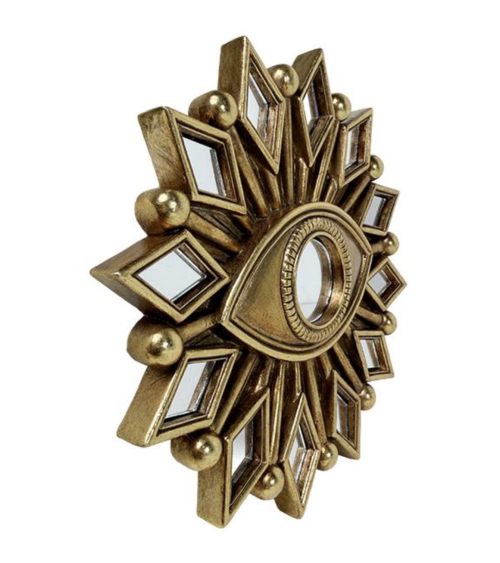 Miroir œil doré 17 cm vu de profil