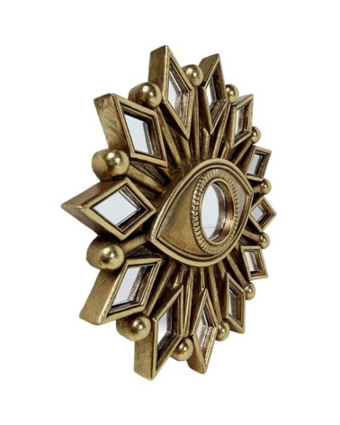 Miroir œil doré – Décoration murale 17 cm