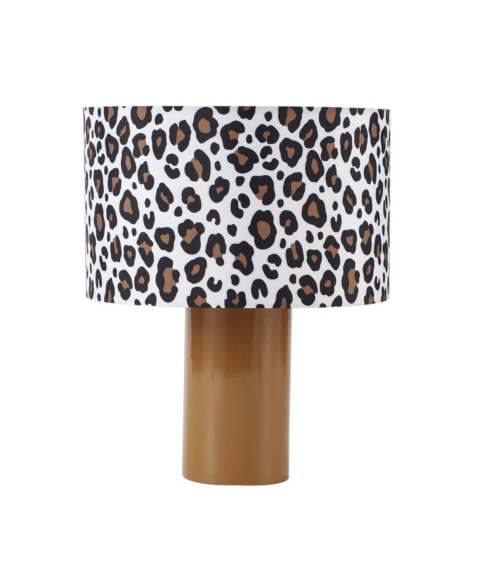 Lampe à poser marron avec abat-jour léopard