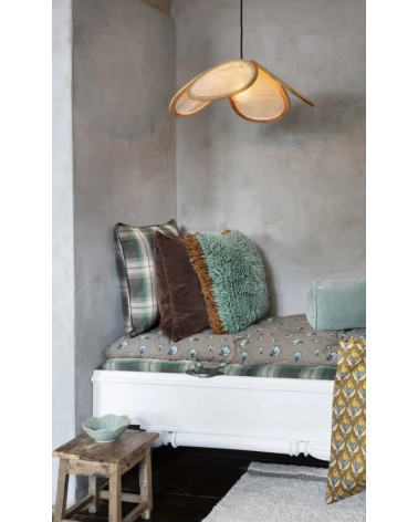 Housse de coussin en velours de coton chocolat