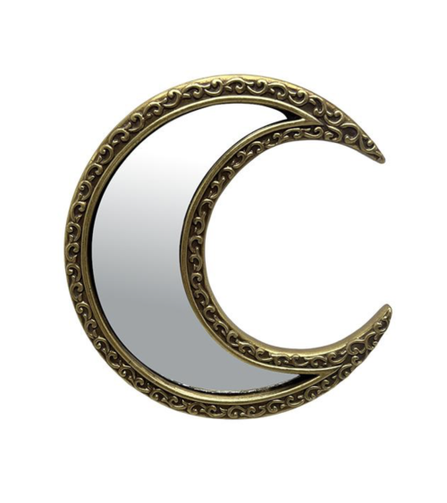 Miroir croissant de lune doré 12 × 12,5 cm