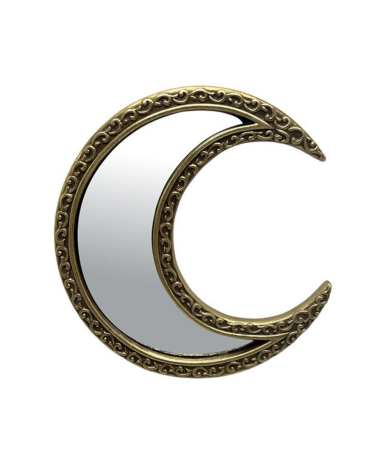 Miroir croissant de lune doré