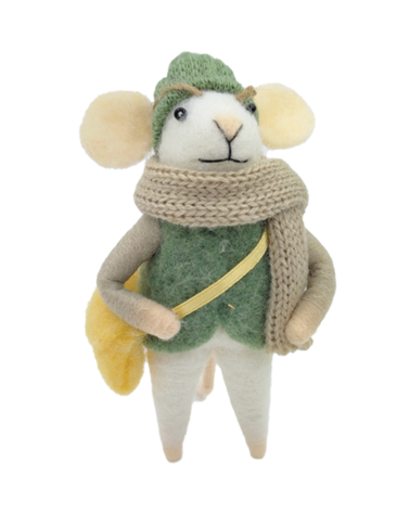 Souris randonneuse à suspendre – Décoration de Noël