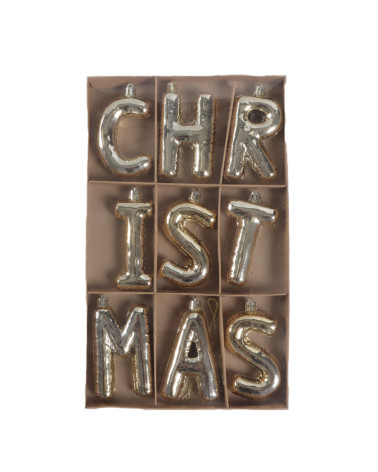 Lettres de Noël à suspendre CHRISTMAS dorées