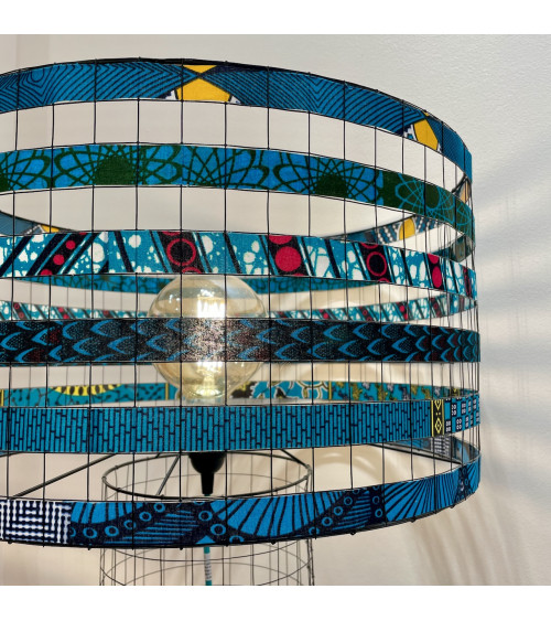 Abat-jour en wax - Noir Turquoise