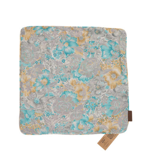 Coussin en soie 50x50 cm - Bleu à motifs