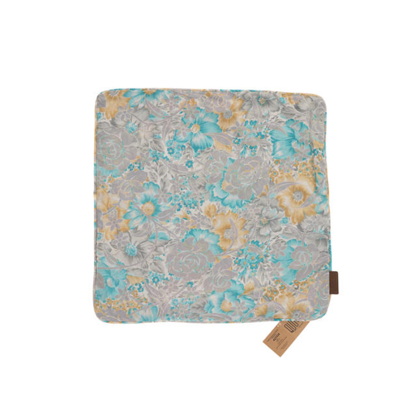 Coussin en soie 50x50 cm - Bleu à motifs