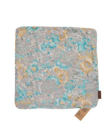 Coussin en soie 50x50 cm - Bleu à motifs